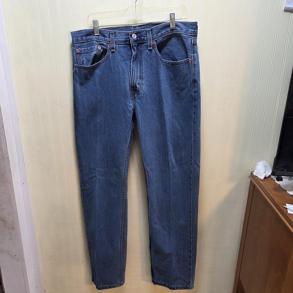 Levis 505 Jeans Mens 35x31 Blue‎ Regular Fit Straight Denim Pants Medium Wash